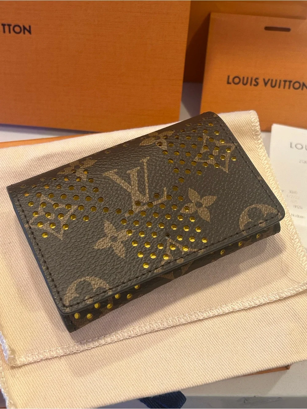 Louis Vuitton Fall 2026 Limited Edition Yellow & Monogram Studded Card Case